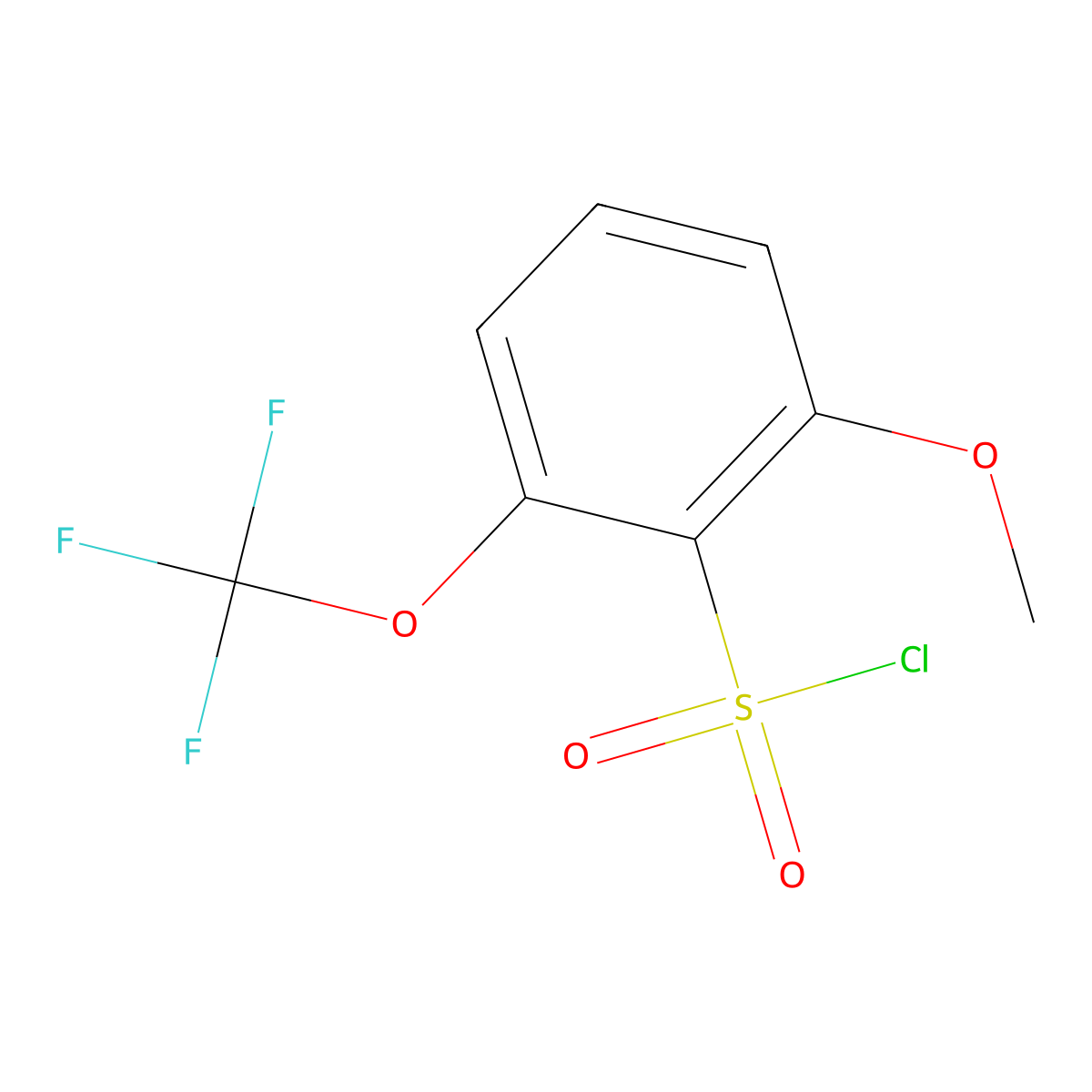 2-Methoxy-6-(trifluoromethoxy)benzene-1-sulfonyl chloride molecular structure, CAS 1261457-38-8