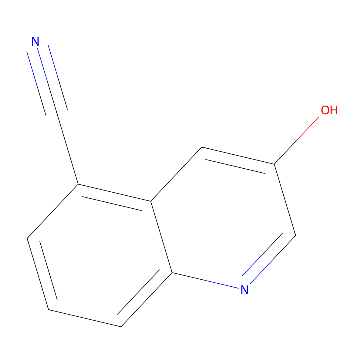 3-Hydroxyquinoline-5-carbonitrile molecular structure, CAS 1261457-64-0
