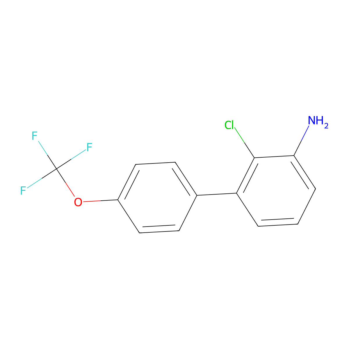 3-Amino-2-chloro-4'-(trifluoromethoxy)biphenyl molecular structure, CAS 1261457-96-8