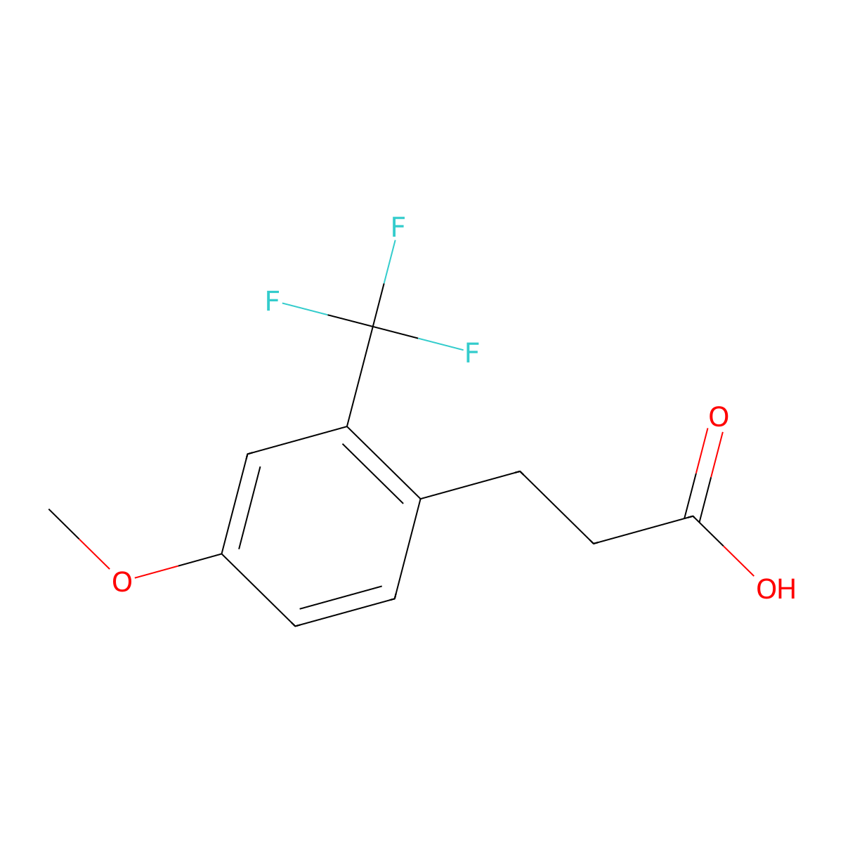3-[4-Methoxy-2-(trifluoromethyl)phenyl]propanoic acid molecular structure, CAS 1261458-25-6
