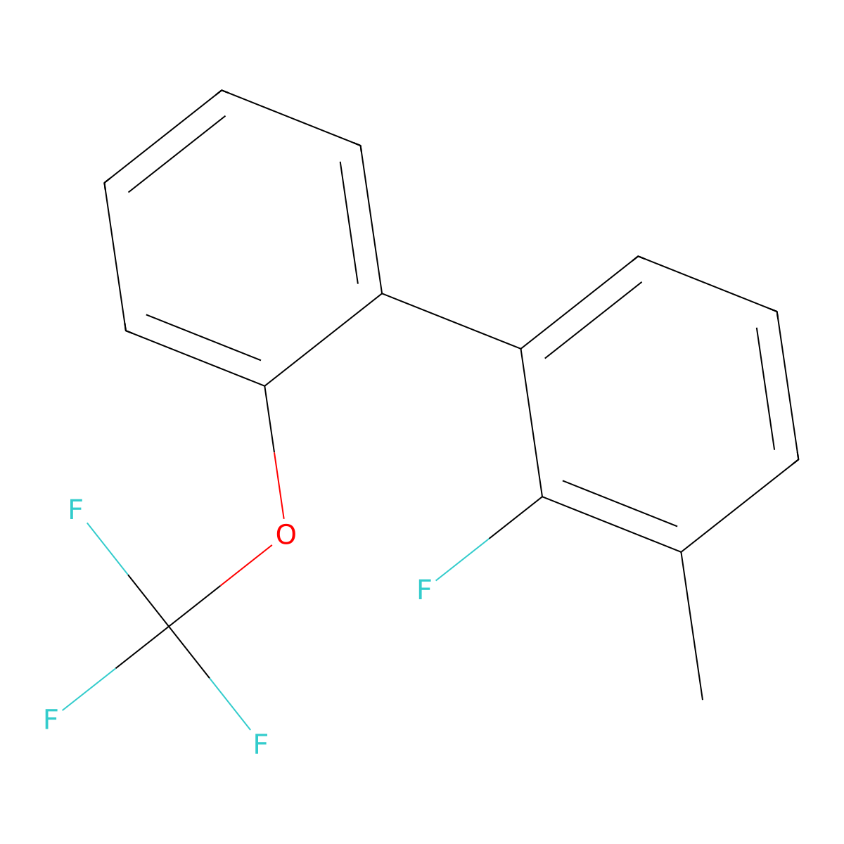 2-Fluoro-1-methyl-3-[2-(trifluoromethoxy)phenyl]benzene molecular structure, CAS 1261459-28-2