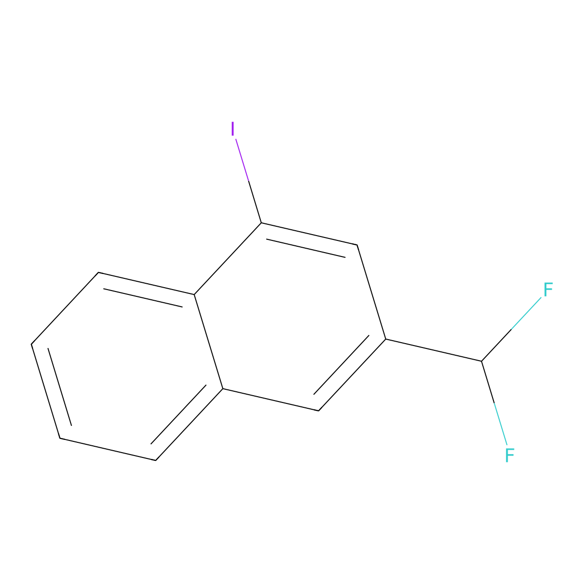 2-(Difluoromethyl)-4-iodonaphthalene molecular structure, CAS 1261459-62-4