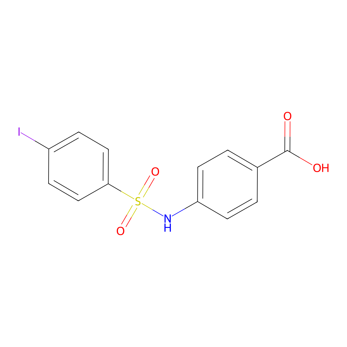 4-[(4-Iodophenyl)sulfonylamino]benzoic acid molecular structure, CAS 126146-00-7