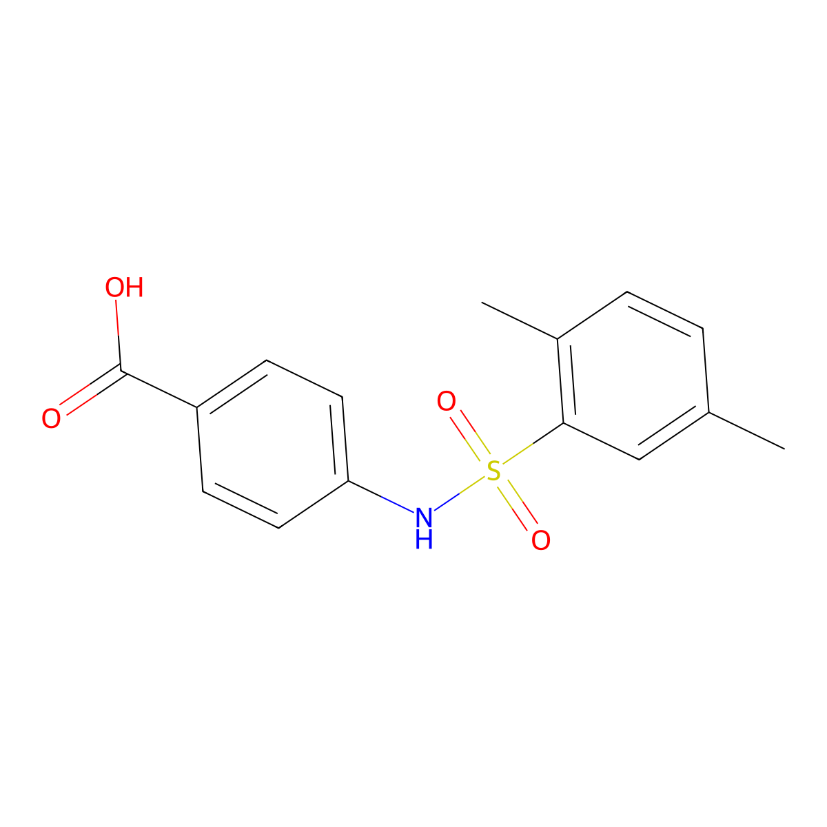 4-(2,5-Dimethyl-benzenesulfonylamino)-benzoic acid molecular structure, CAS 126146-01-8