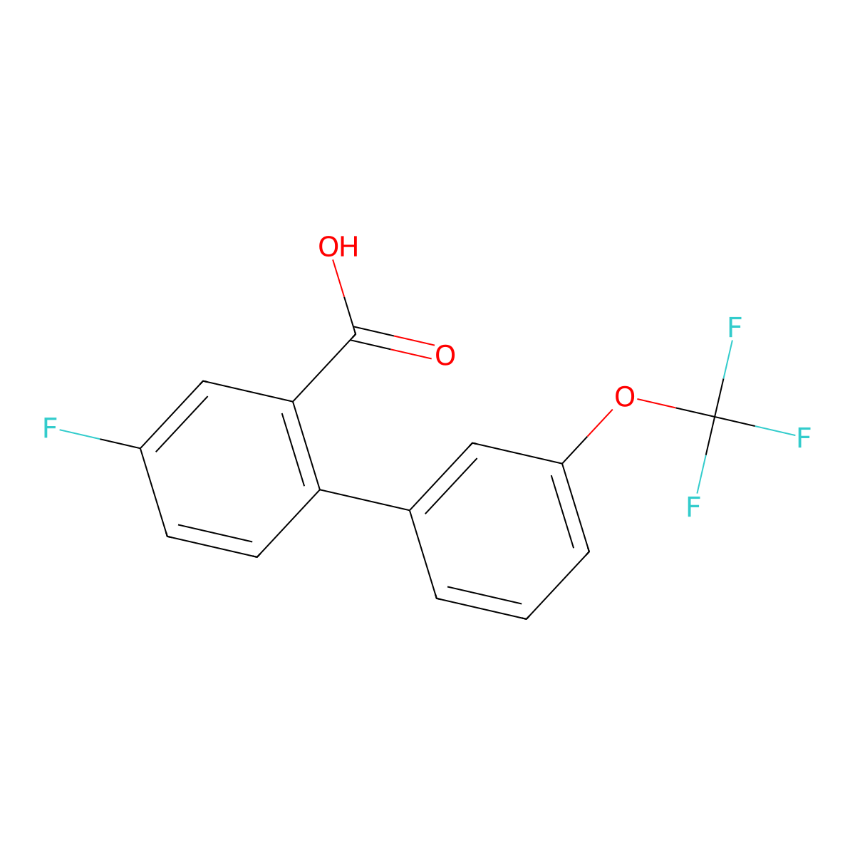 5-Fluoro-2-(3-trifluoromethoxyphenyl)benzoic acid molecular structure, CAS 1261460-00-7