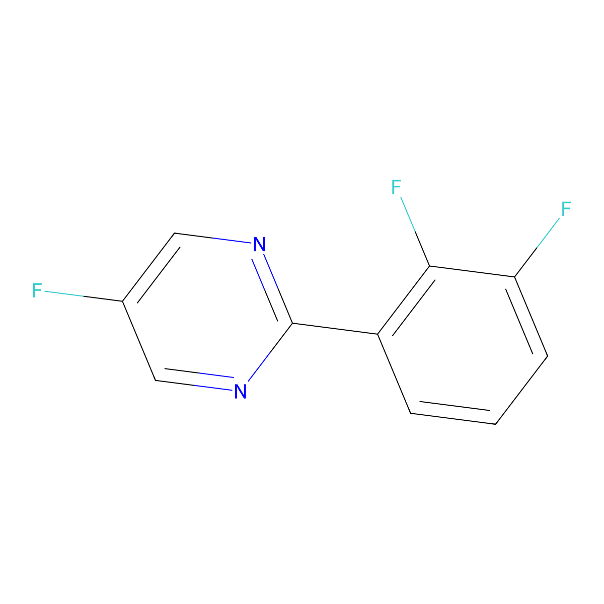 2-(2,3-Difluorophenyl)-5-fluoropyrimidine molecular structure, CAS 1261460-07-4