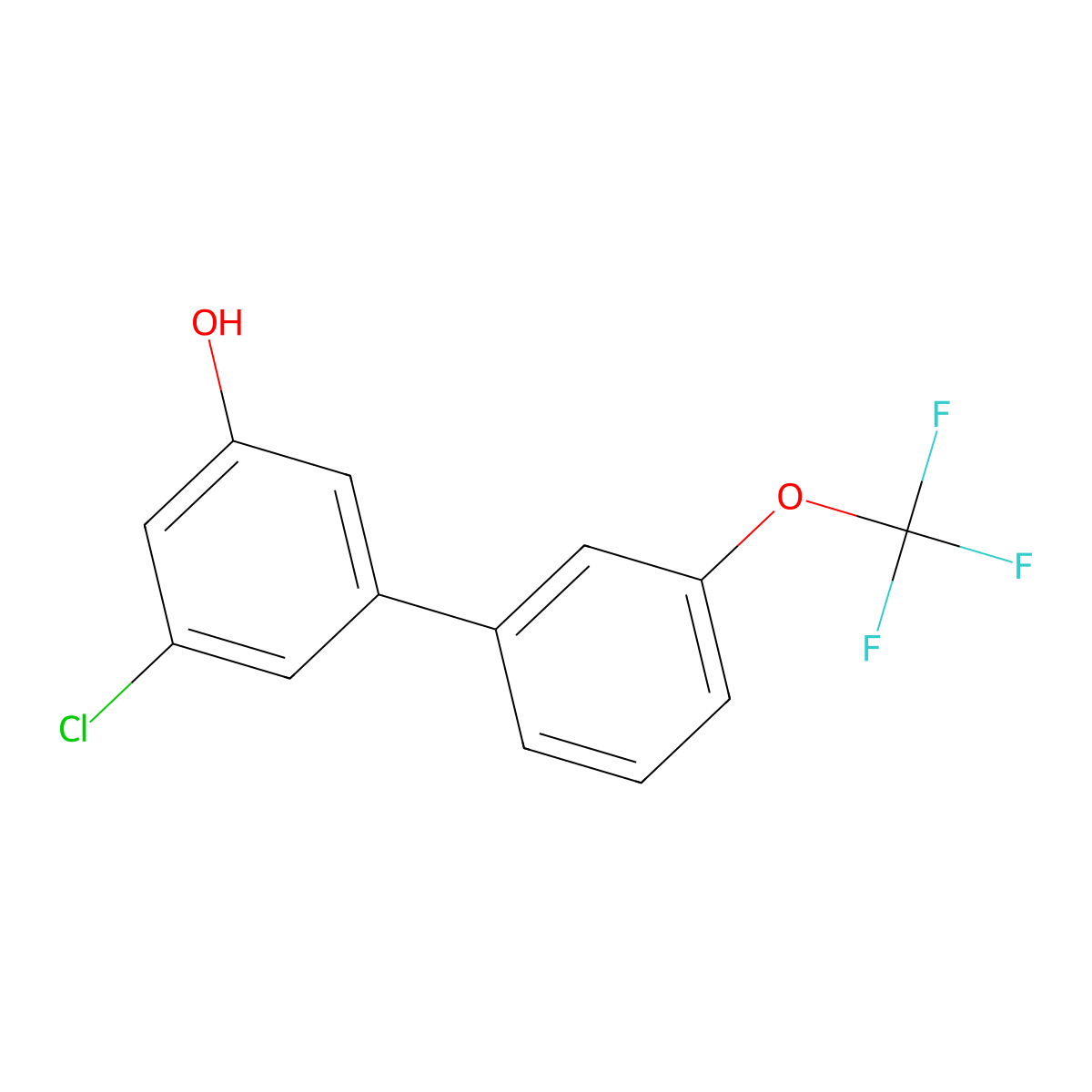 5-Chloro-3'-(trifluoromethoxy)[1,1'-biphenyl]-3-ol molecular structure, CAS 1261460-11-0