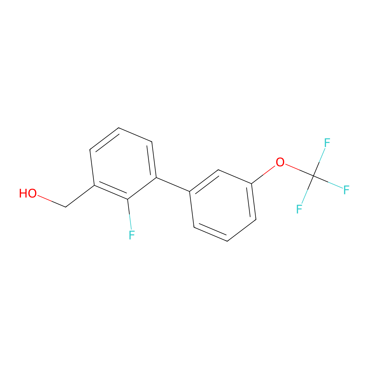 2-Fluoro-3'-(trifluoromethoxy)[1,1'-biphenyl]-3-methanol molecular structure, CAS 1261460-16-5