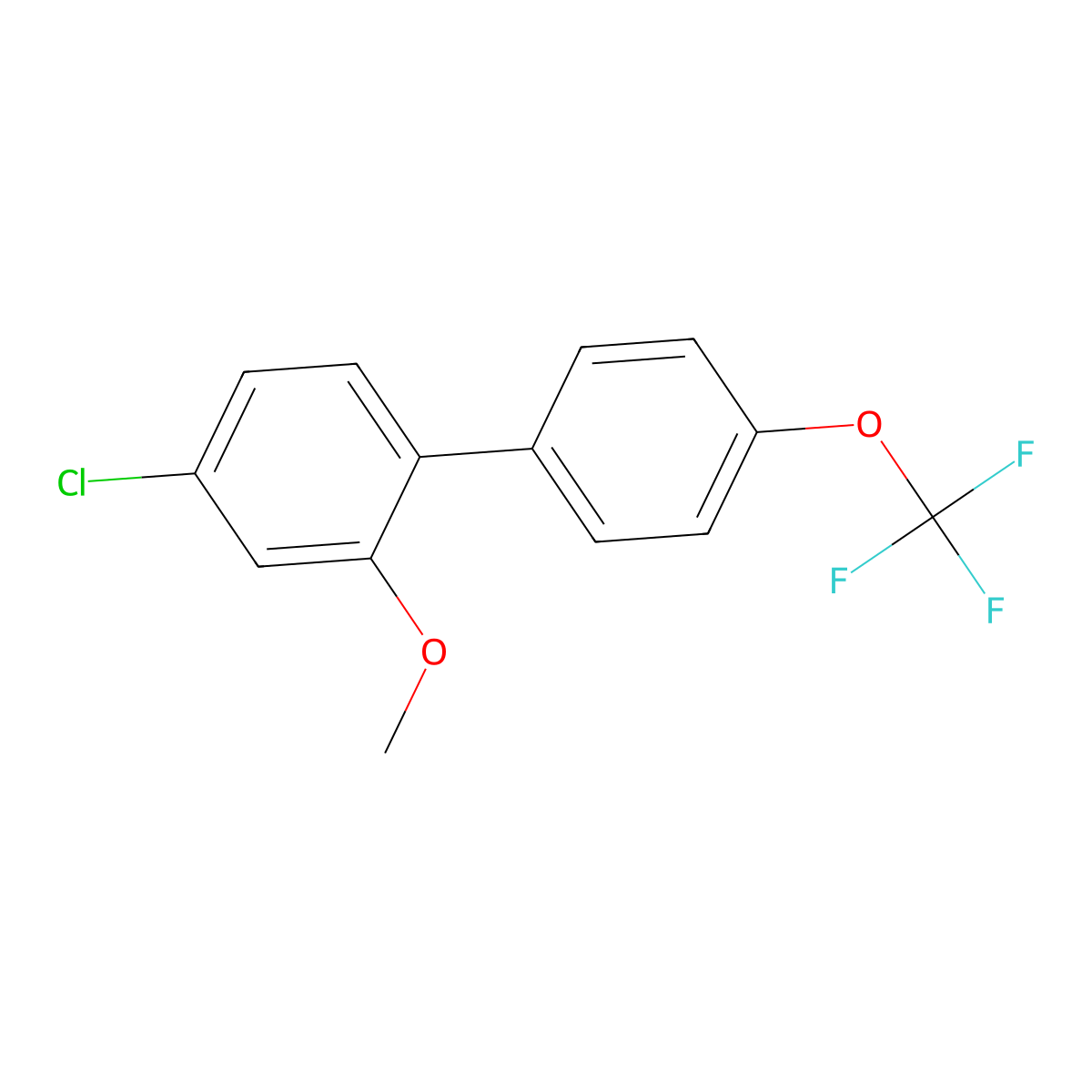 4-Chloro-2-methoxy-4'-(trifluoromethoxy)-1,1'-biphenyl molecular structure, CAS 1261460-87-0