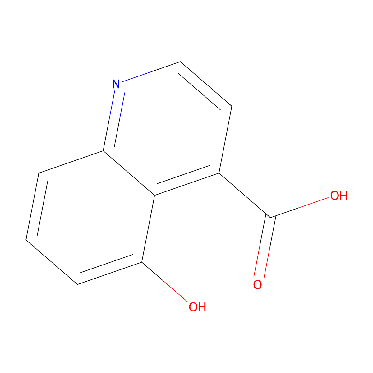 5-Hydroxyquinoline-4-carboxylic acid molecular structure, CAS 1261462-15-0