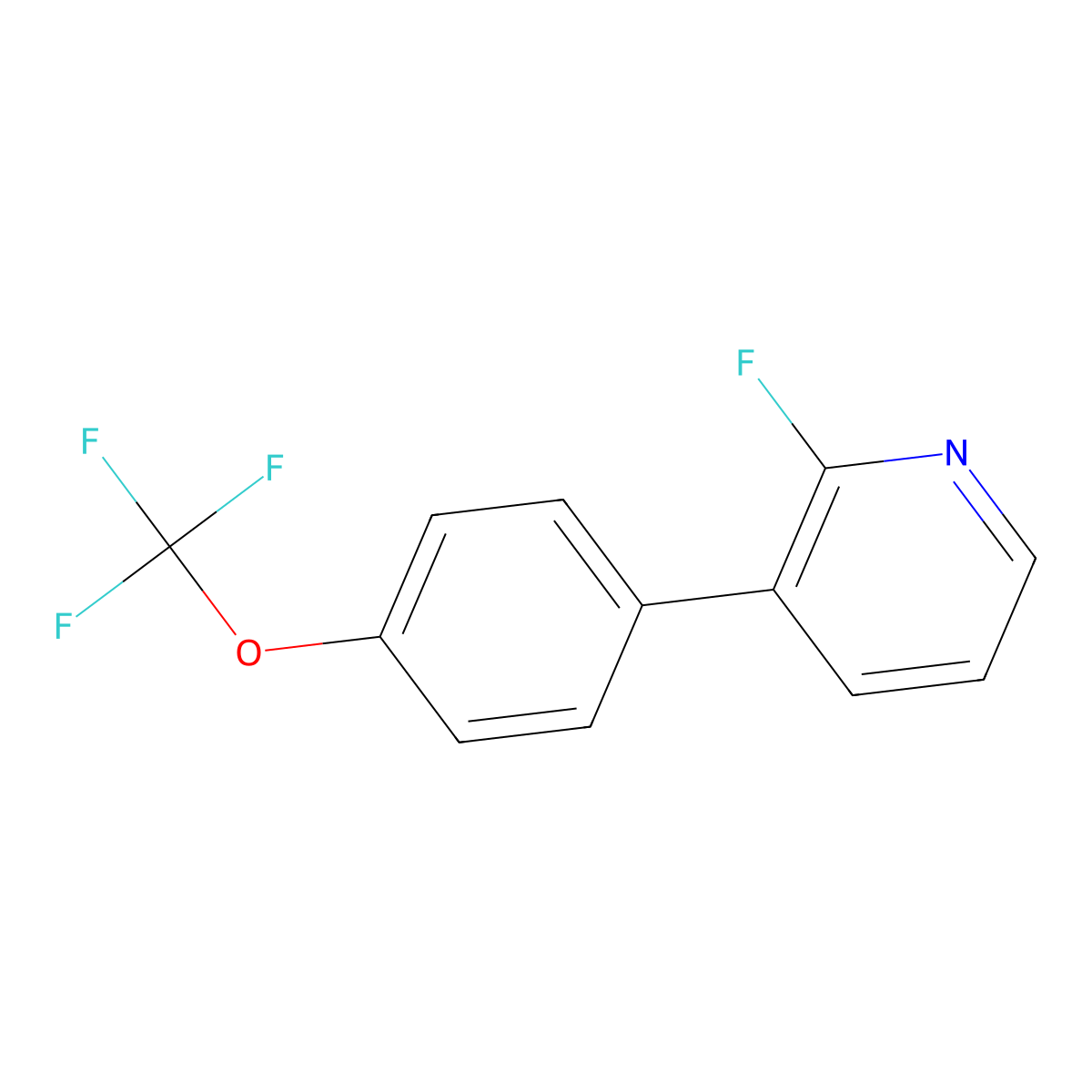 2-Fluoro-3-(4-(trifluoromethoxy)phenyl)pyridine molecular structure, CAS 1261462-46-7