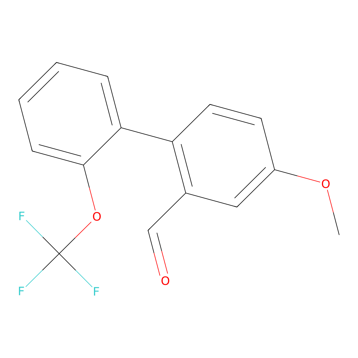 4-Methoxy-2'-(trifluoromethoxy)[1,1'-biphenyl]-2-carboxaldehyde molecular structure, CAS 1261462-59-2
