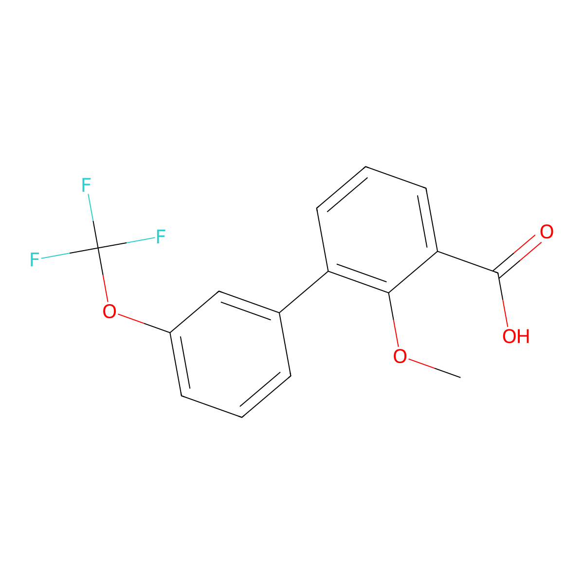 2-Methoxy-3-(3-trifluoromethoxyphenyl)benzoic acid molecular structure, CAS 1261462-68-3