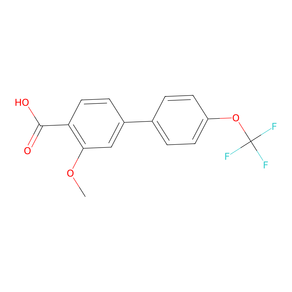 2-Methoxy-4-(4-trifluoromethoxyphenyl)benzoic acid molecular structure, CAS 1261462-89-8