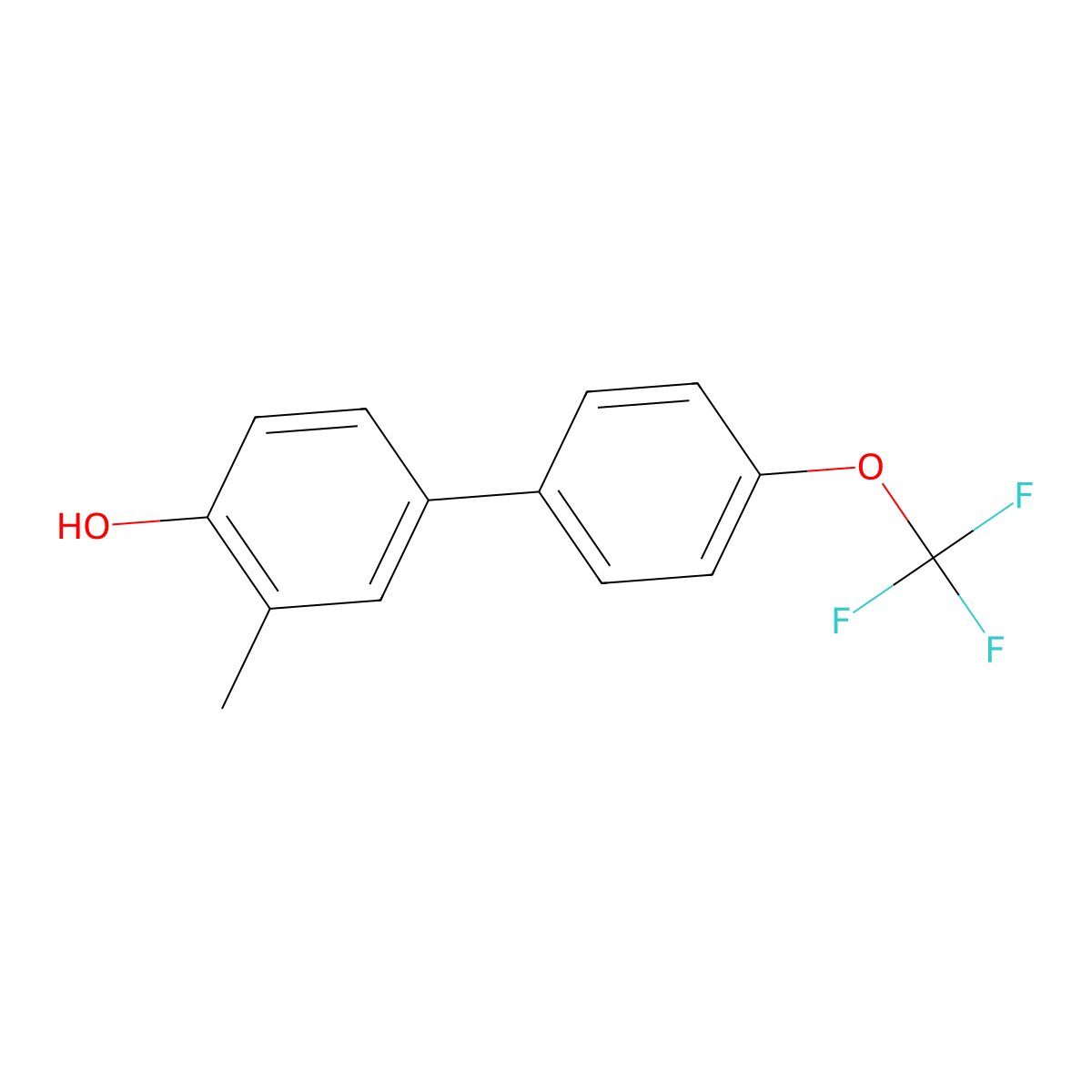 4-Hydroxy-3-methyl-4'-(trifluoromethoxy)biphenyl molecular structure, CAS 1261464-05-4
