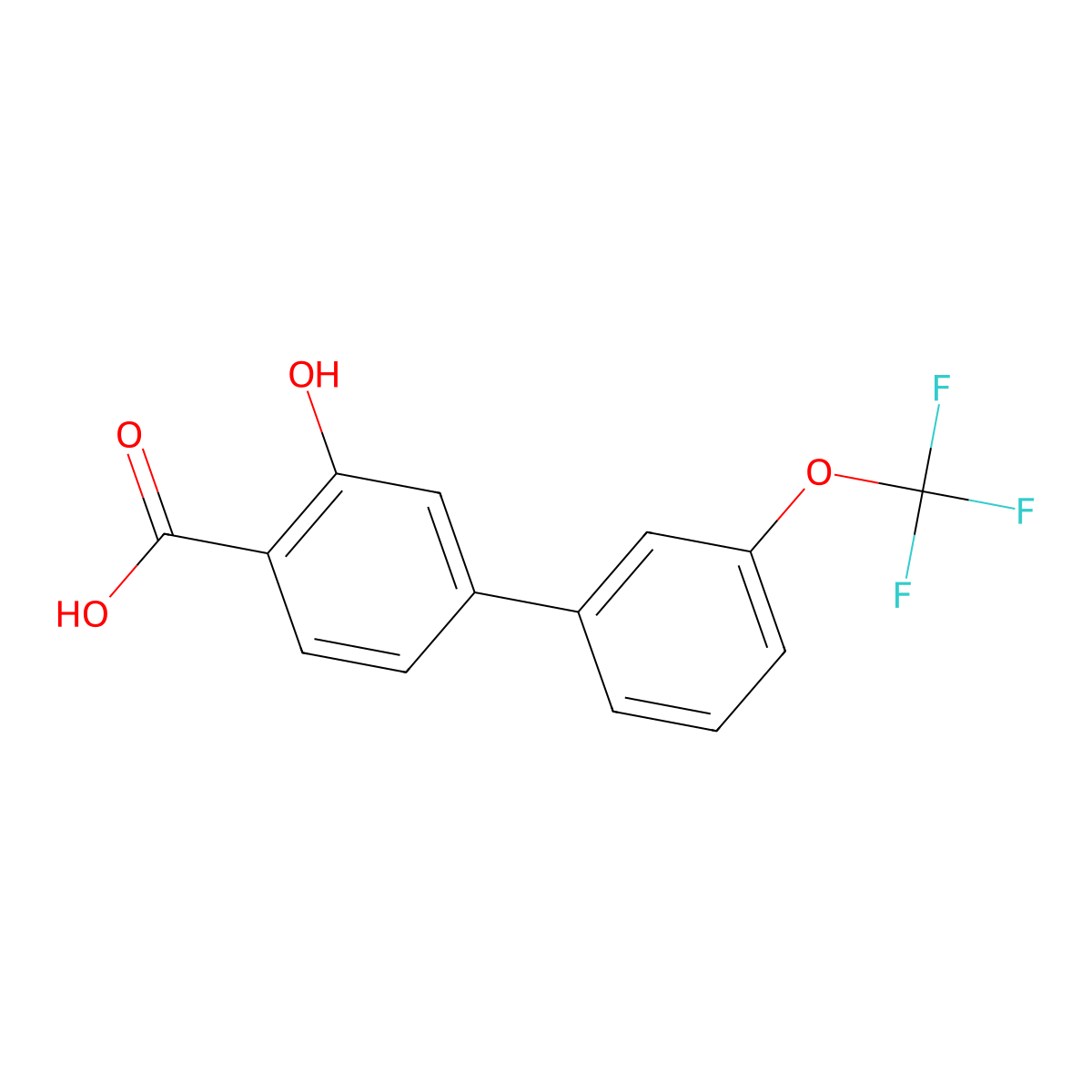 2-Hydroxy-4-(3-trifluoromethoxyphenyl)benzoic acid molecular structure, CAS 1261464-15-6