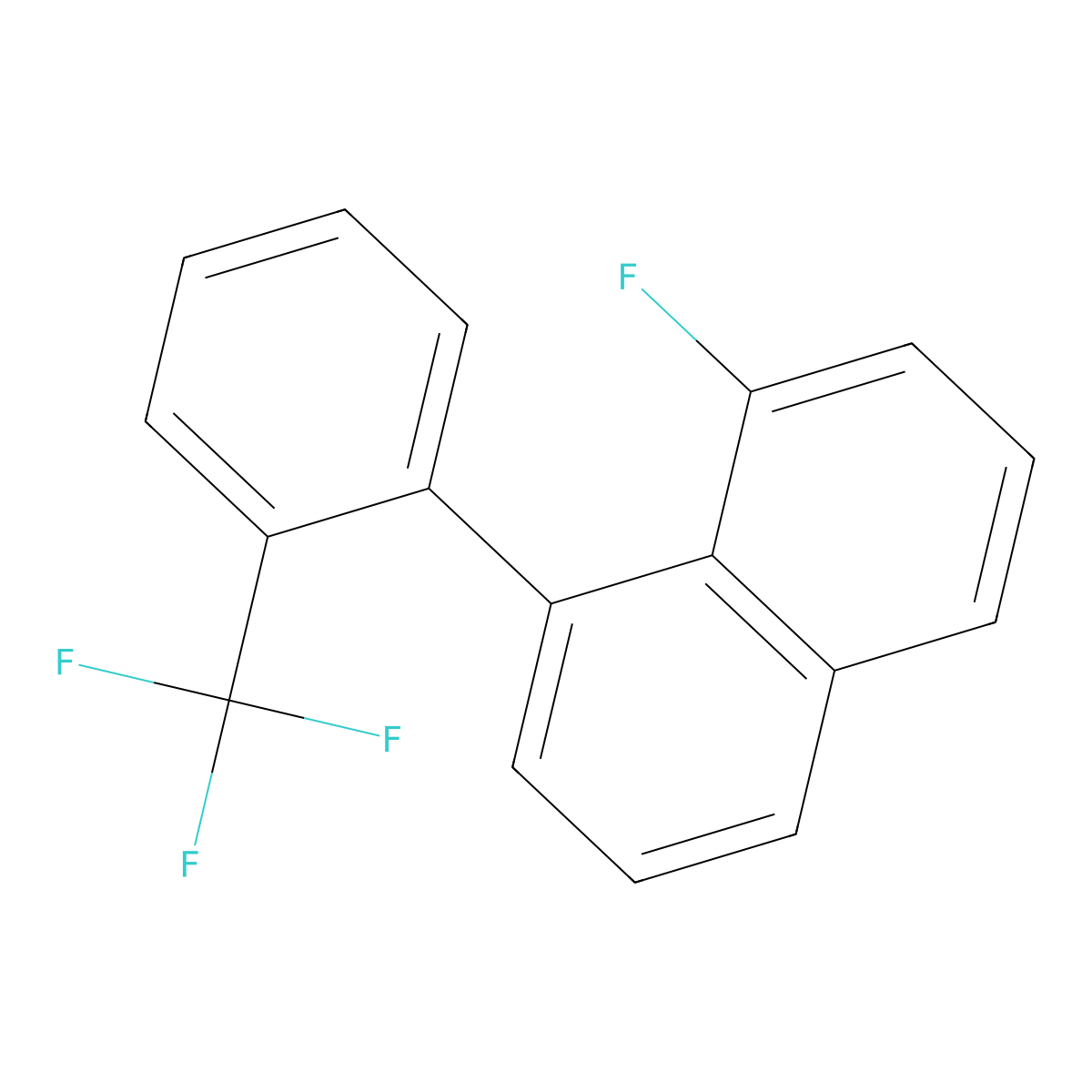 1-Fluoro-8-(2-(trifluoromethyl)phenyl)naphthalene molecular structure, CAS 1261464-63-4