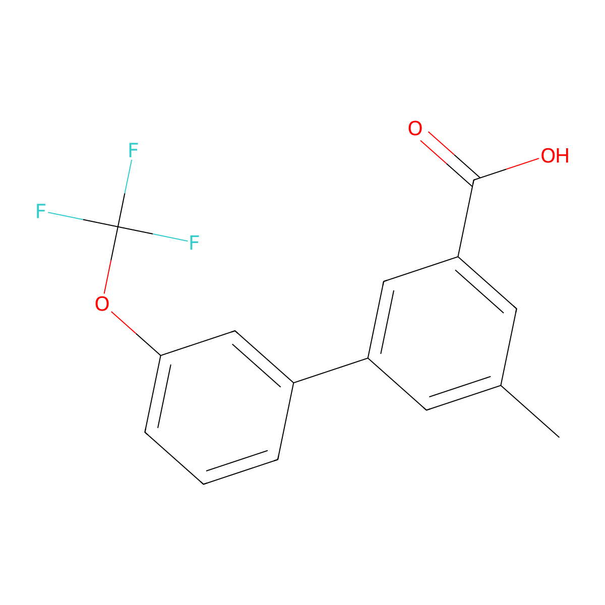 5-Methyl-3'-(trifluoromethoxy)-[1,1'-biphenyl]-3-carboxylic acid molecular structure, CAS 1261465-25-1