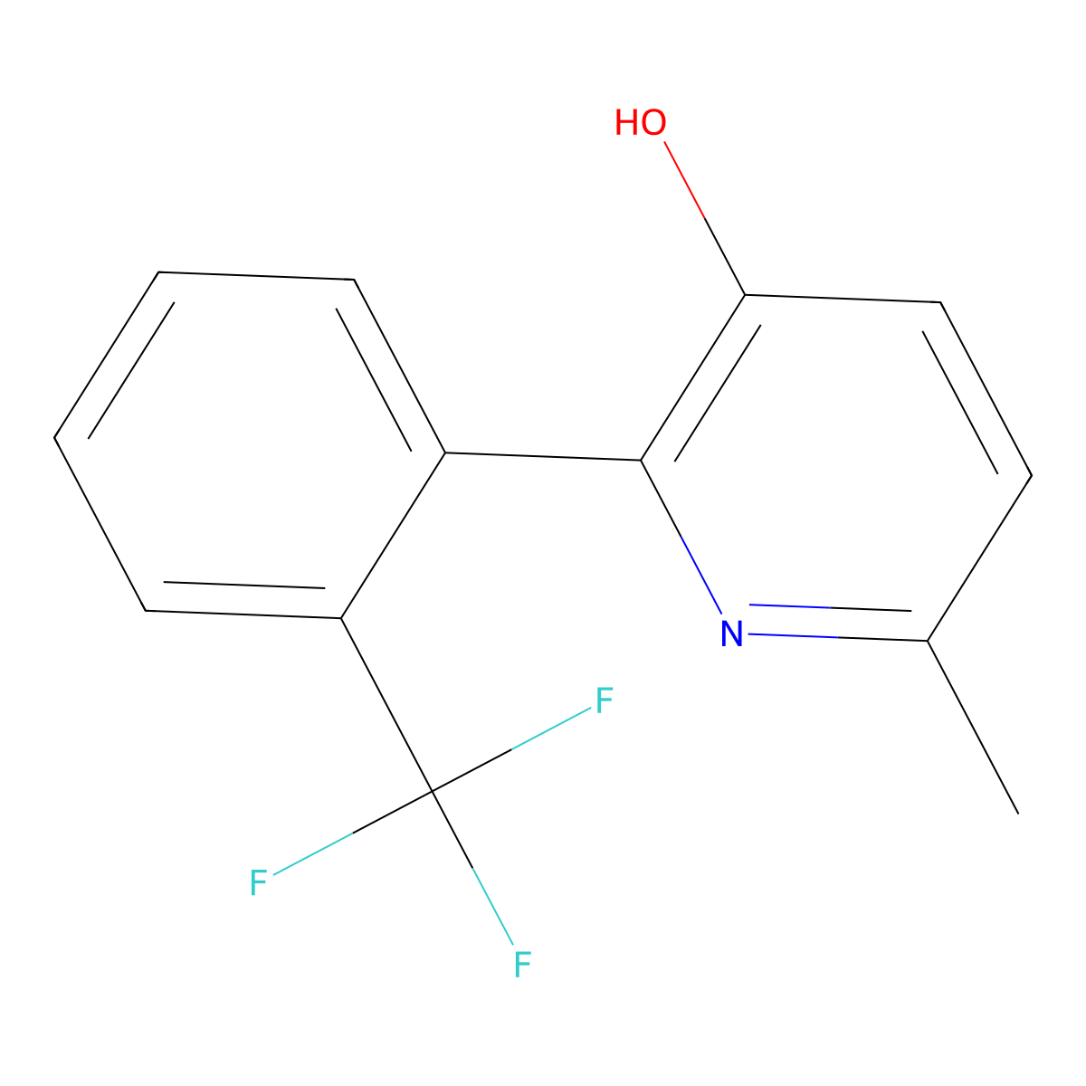 6-Methyl-2-[2-(trifluoromethyl)phenyl]-3-pyridinol molecular structure, CAS 1261465-53-5