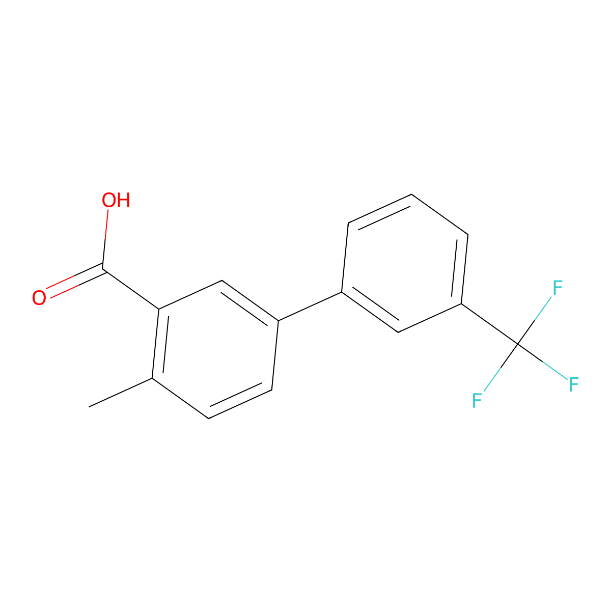 4-Methyl-3'-(trifluoromethyl)biphenyl-3-carboxylic acid molecular structure, CAS 1261465-66-0