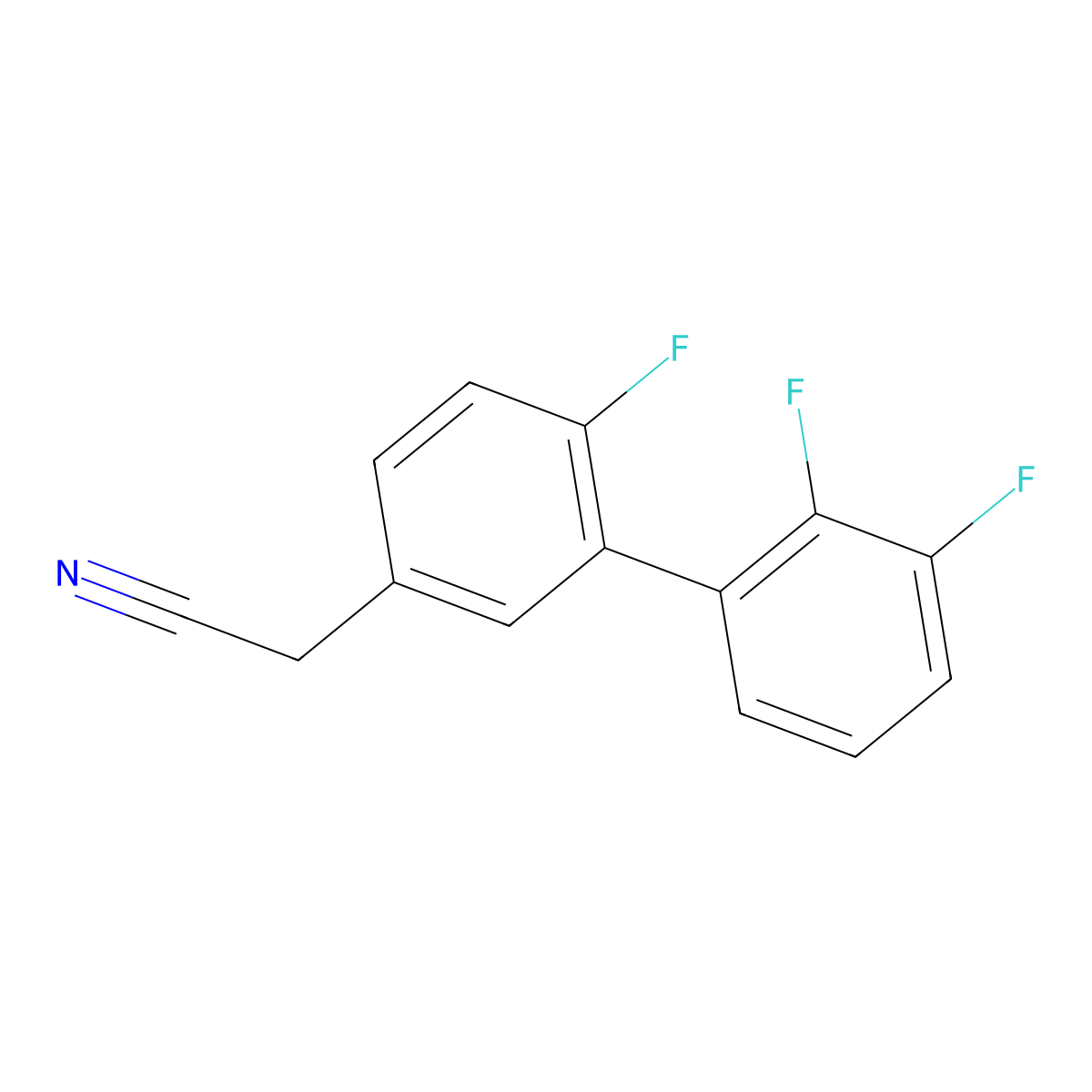 2-(2',3',6-Trifluoro-[1,1'-biphenyl]-3-yl)acetonitrile molecular structure, CAS 1261465-77-3