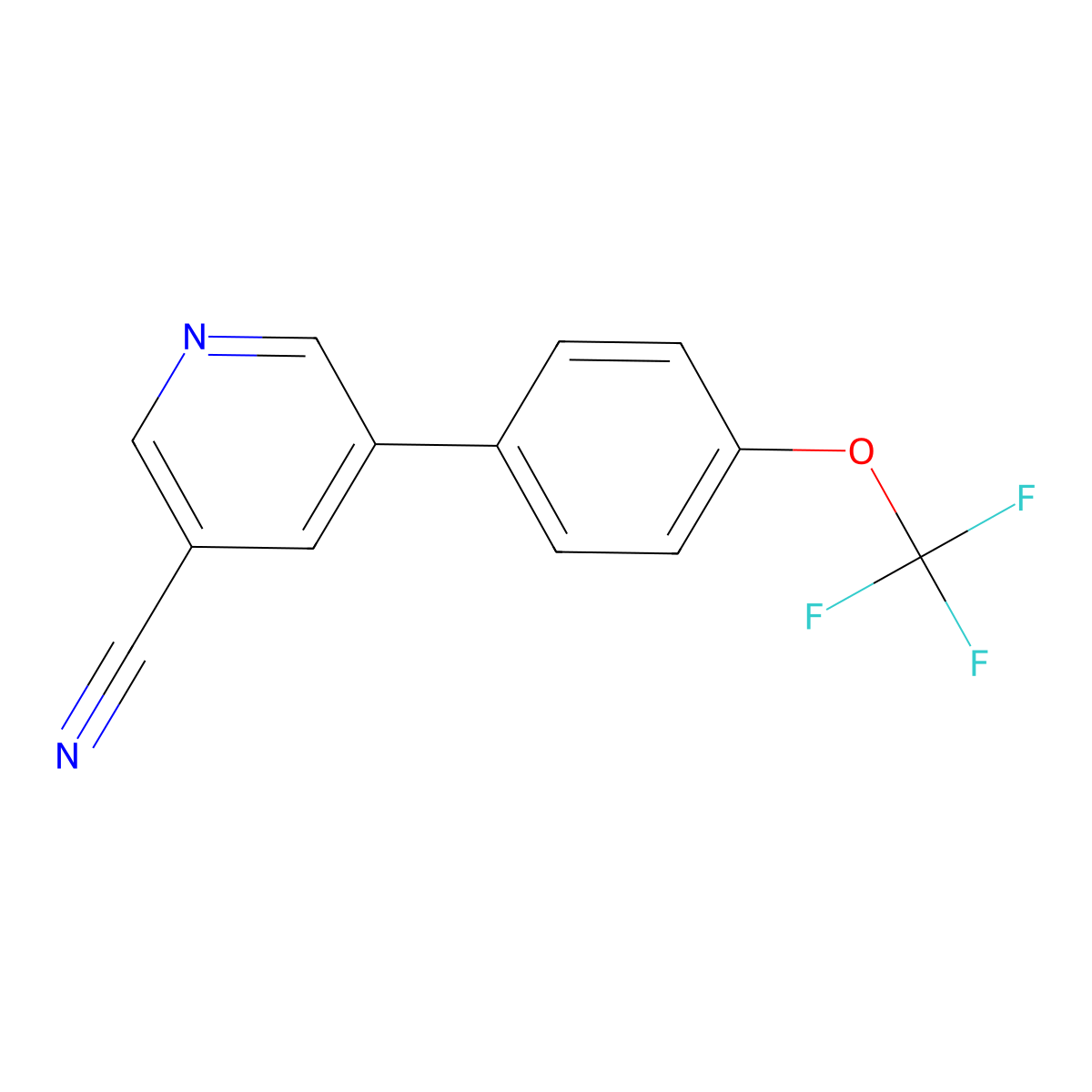 5-(4-(Trifluoromethoxy)phenyl)nicotinonitrile molecular structure, CAS 1261465-92-2