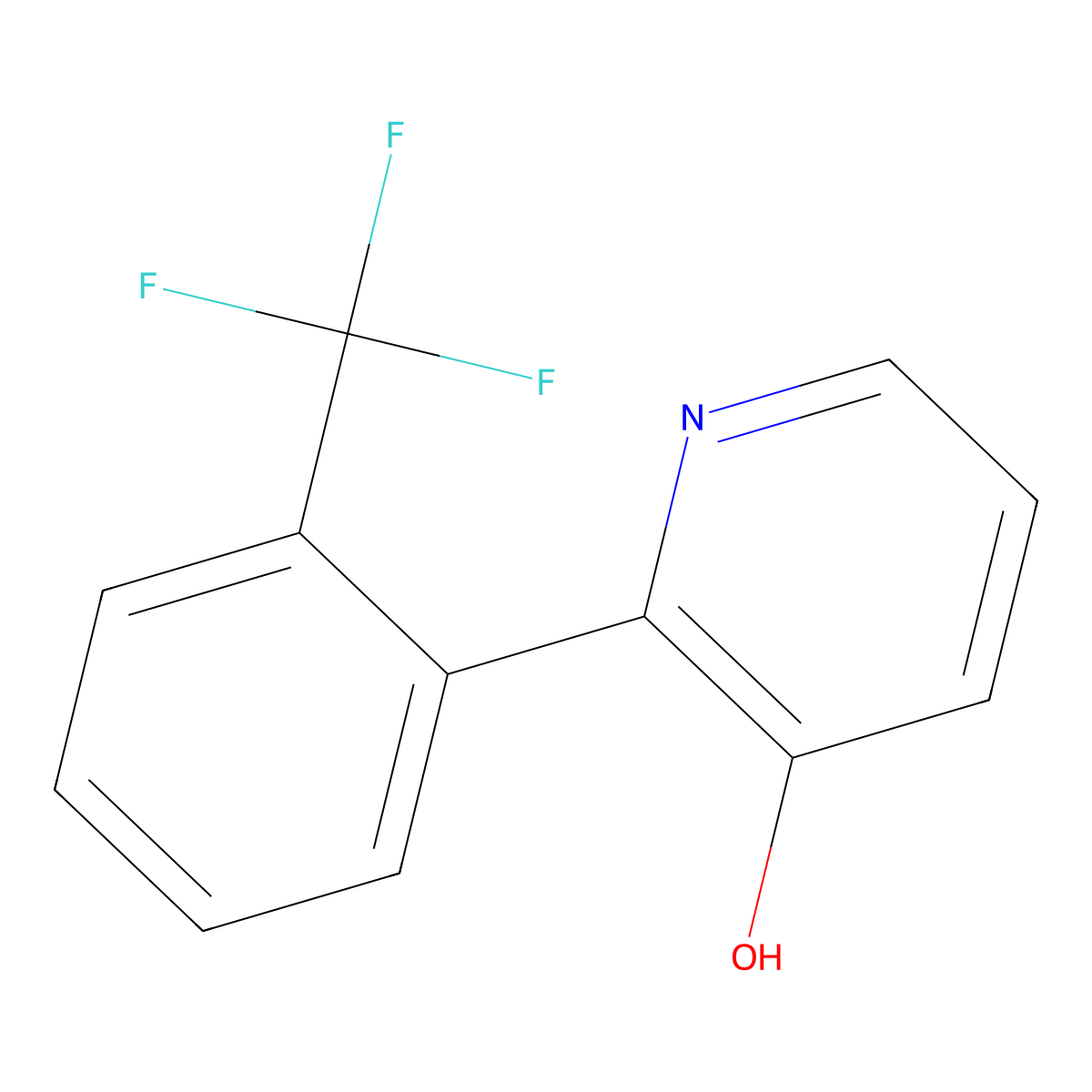 2-[2-(Trifluoromethyl)phenyl]pyridin-3-ol molecular structure, CAS 1261466-20-9