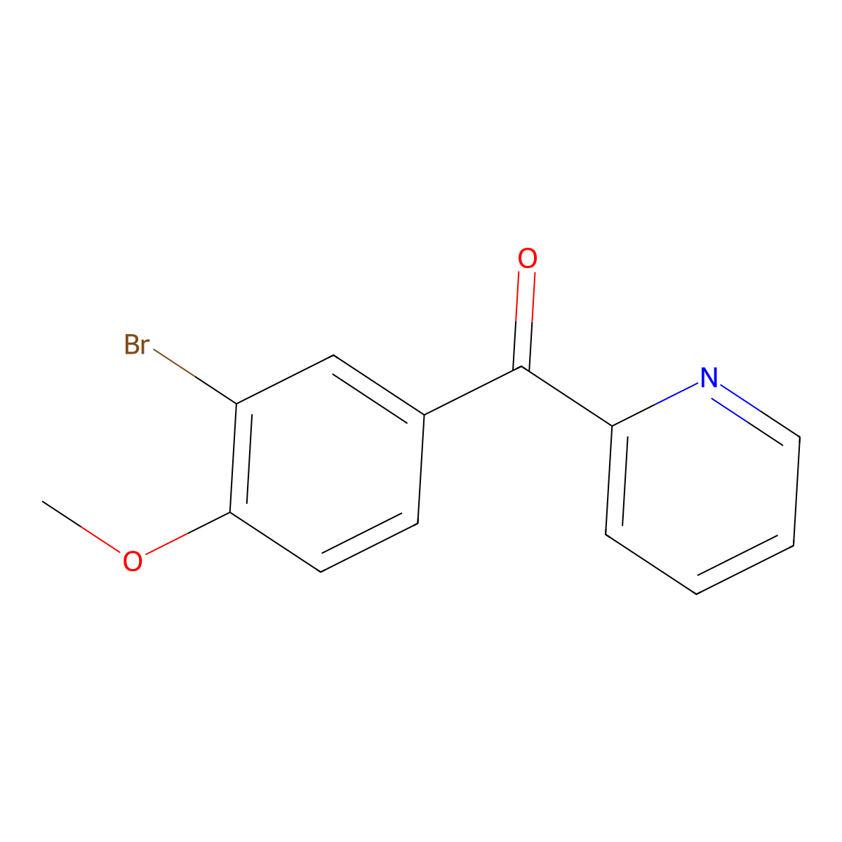 (3-Bromo-4-methoxyphenyl)-2-pyridinylmethanone molecular structure, CAS 1261467-91-7