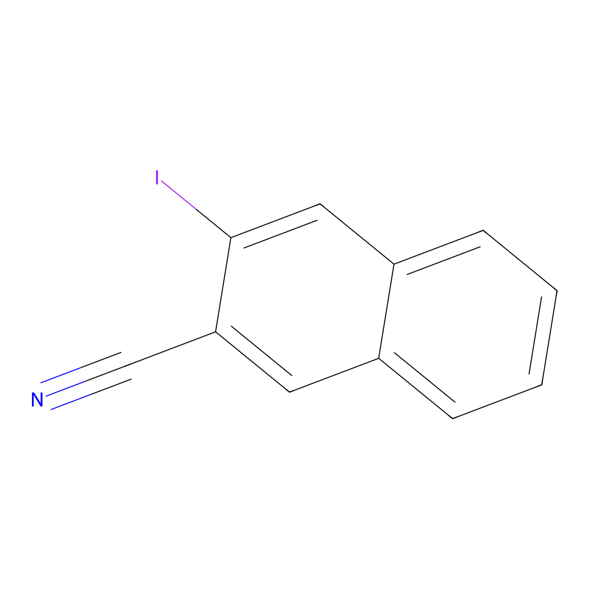 3-Iodo-2-naphthonitrile molecular structure, CAS 1261468-33-0