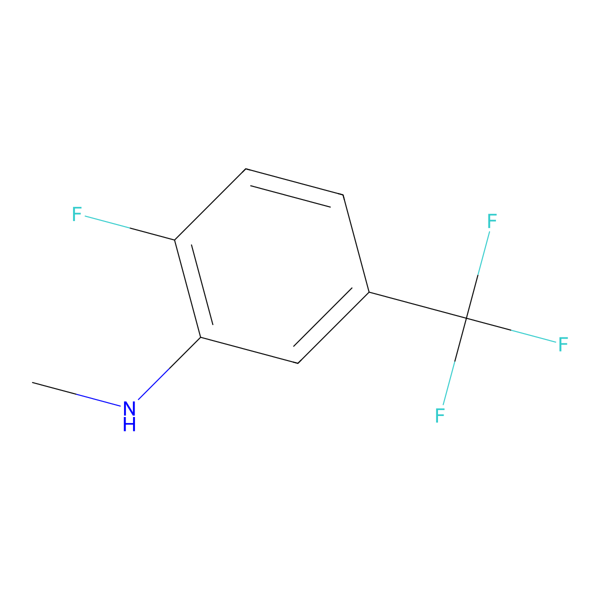 2-fluoro-N-methyl-5-(trifluoromethyl)aniline molecular structure, CAS 1261468-40-9