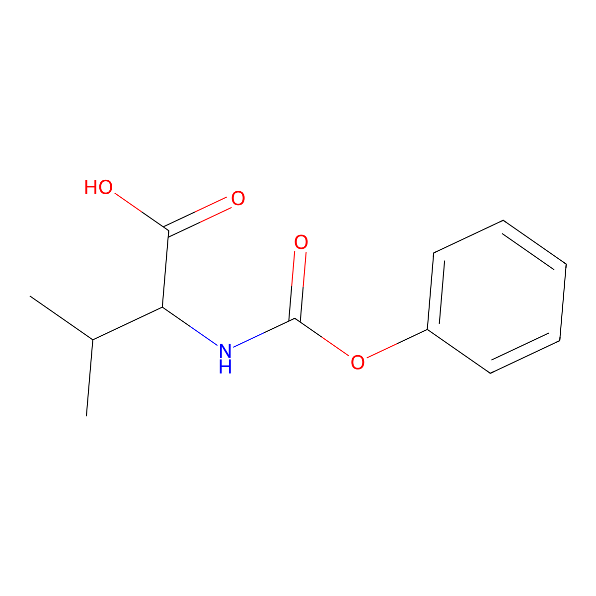 N-Phenoxycarbonyl-L-valine molecular structure, CAS 126147-70-4