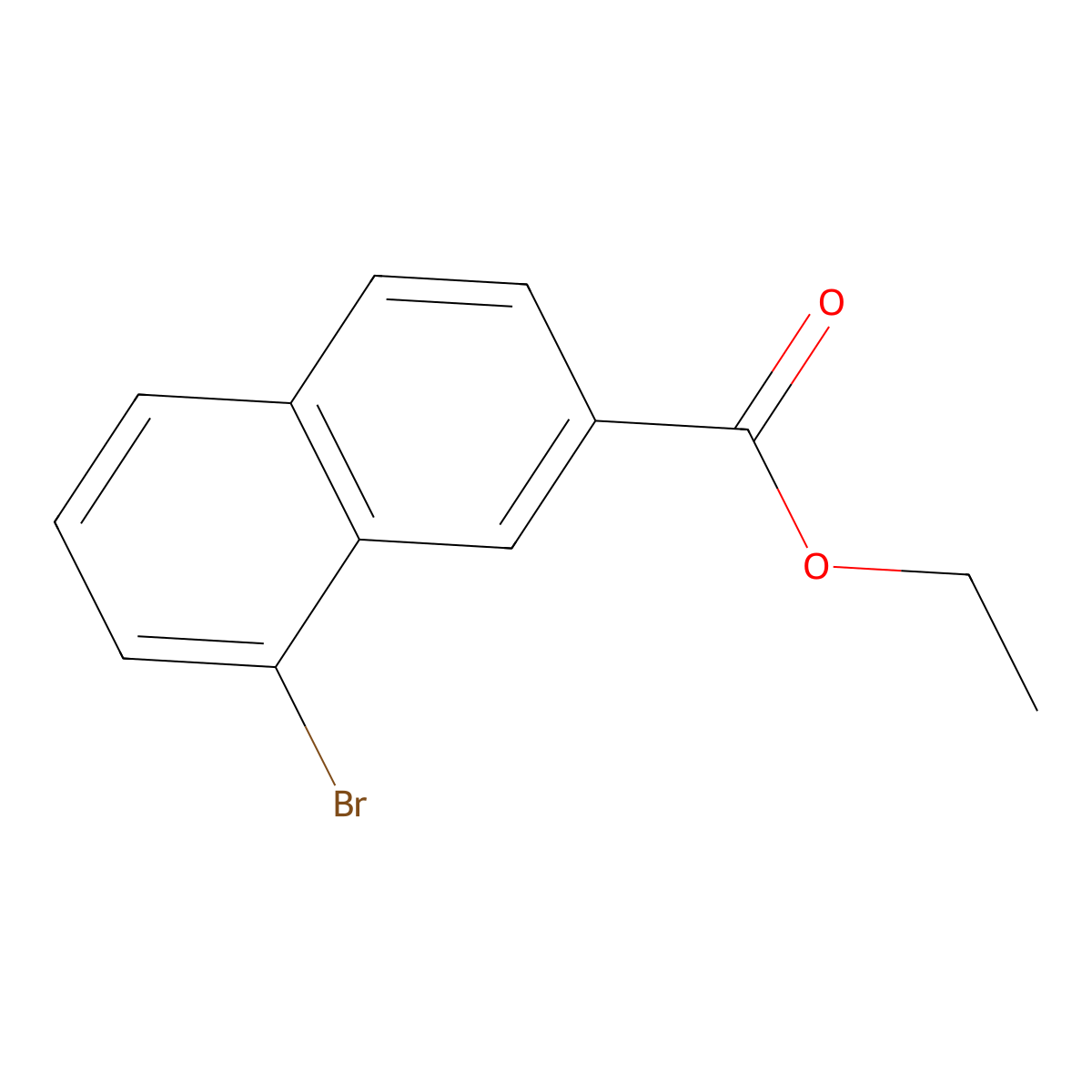 Ethyl 8-bromo-2-naphthalenecarboxylate molecular structure, CAS 1261470-21-6