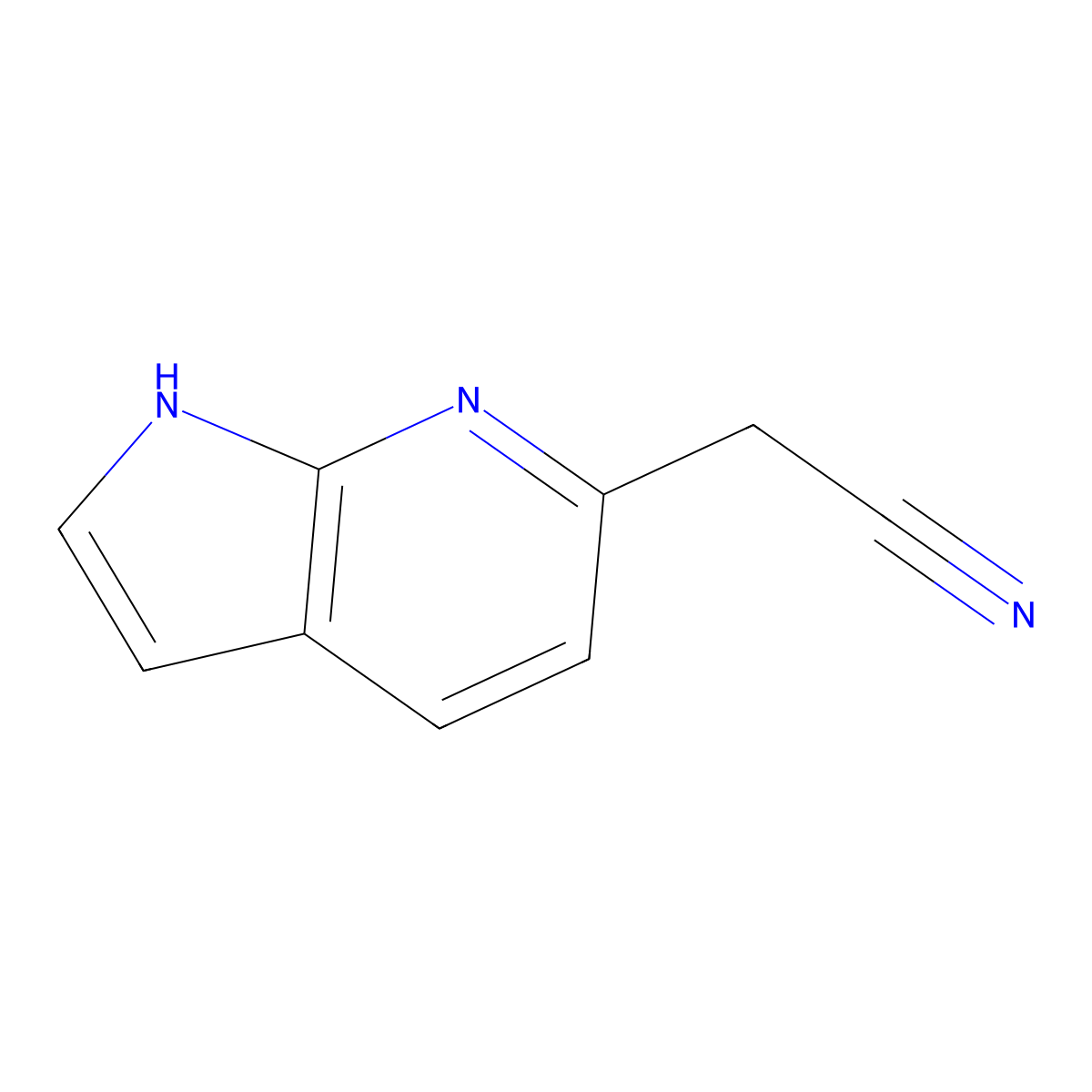 2-{1H-pyrrolo[2,3-b]pyridin-6-yl}acetonitrile molecular structure, CAS 1261470-40-9
