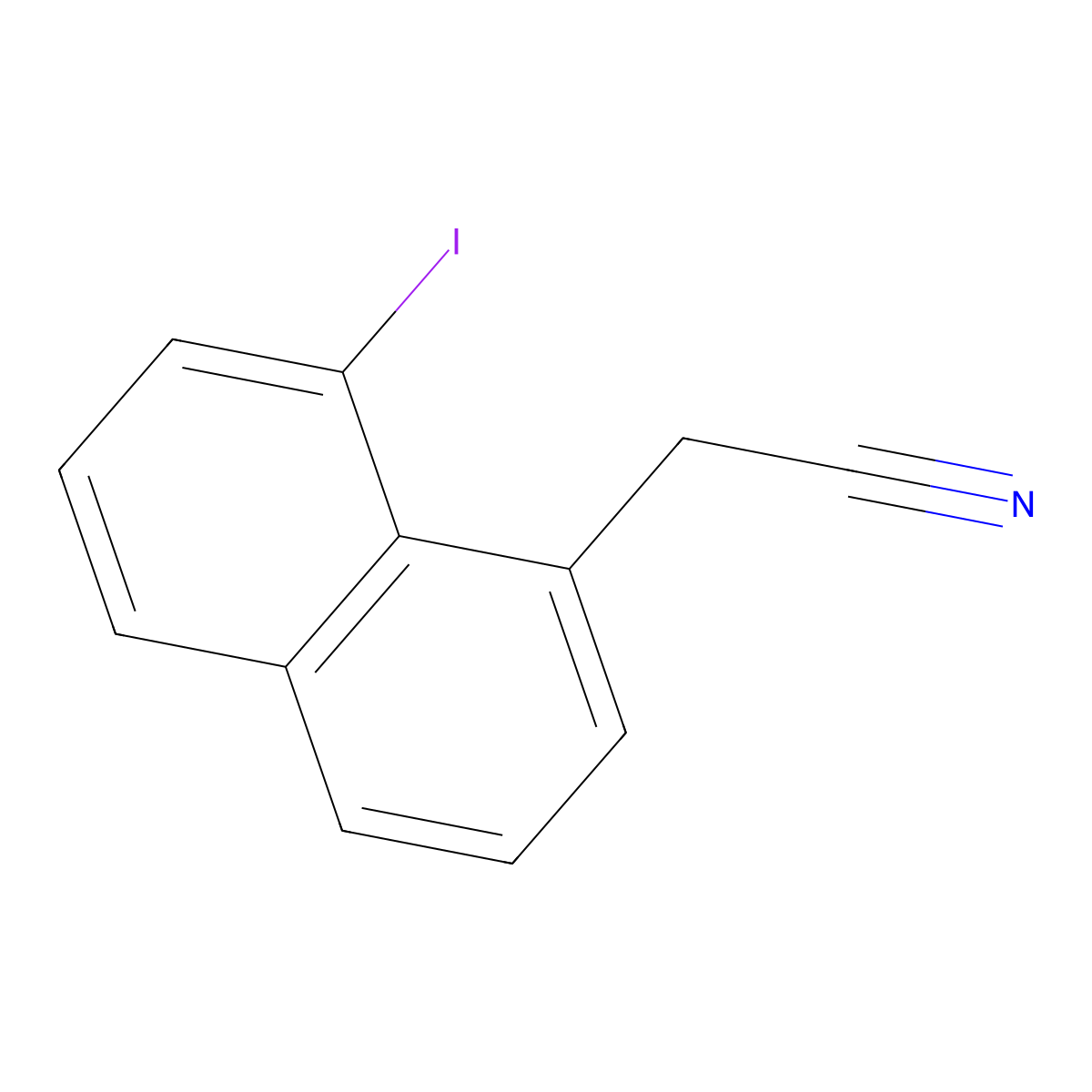 2-(8-Iodonaphthalen-1-yl)acetonitrile molecular structure, CAS 1261470-50-1
