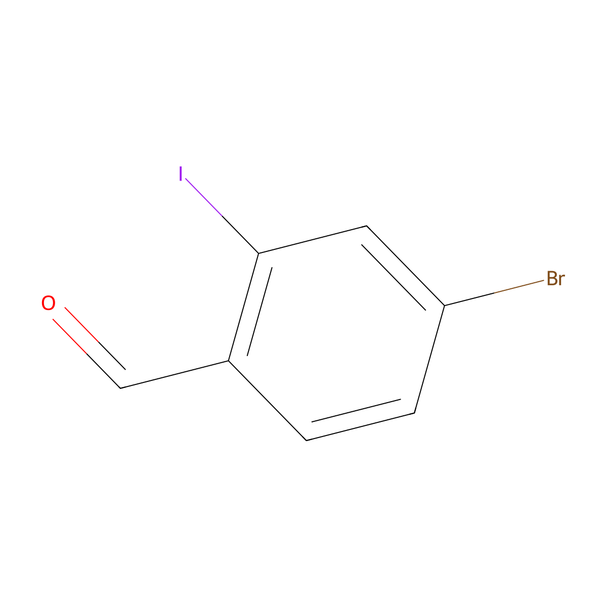 4-Bromo-2-iodobenzaldehyde molecular structure, CAS 1261470-87-4