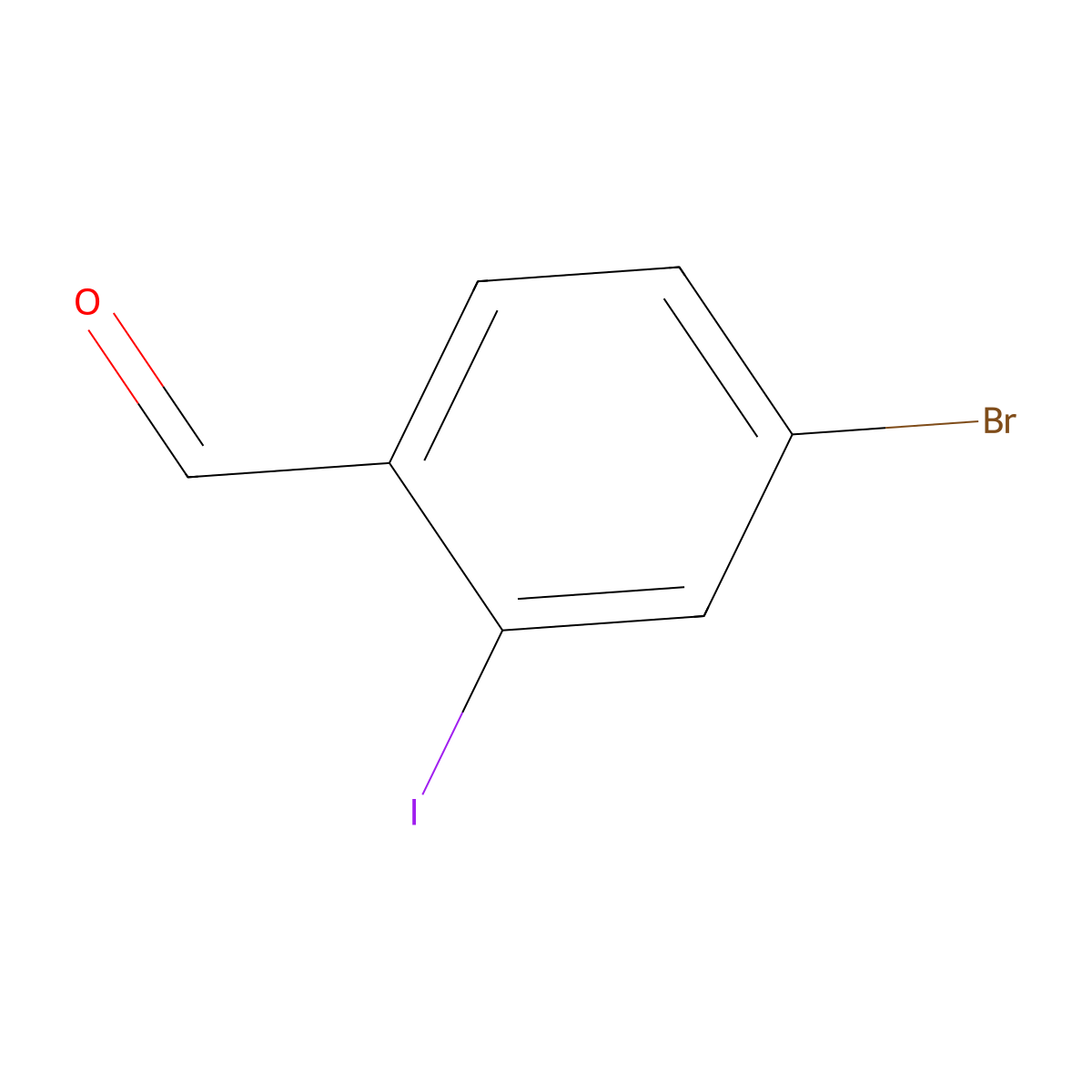 4-Bromo-2-iodobenzaldehyde molecular structure, CAS 1261470-87-4