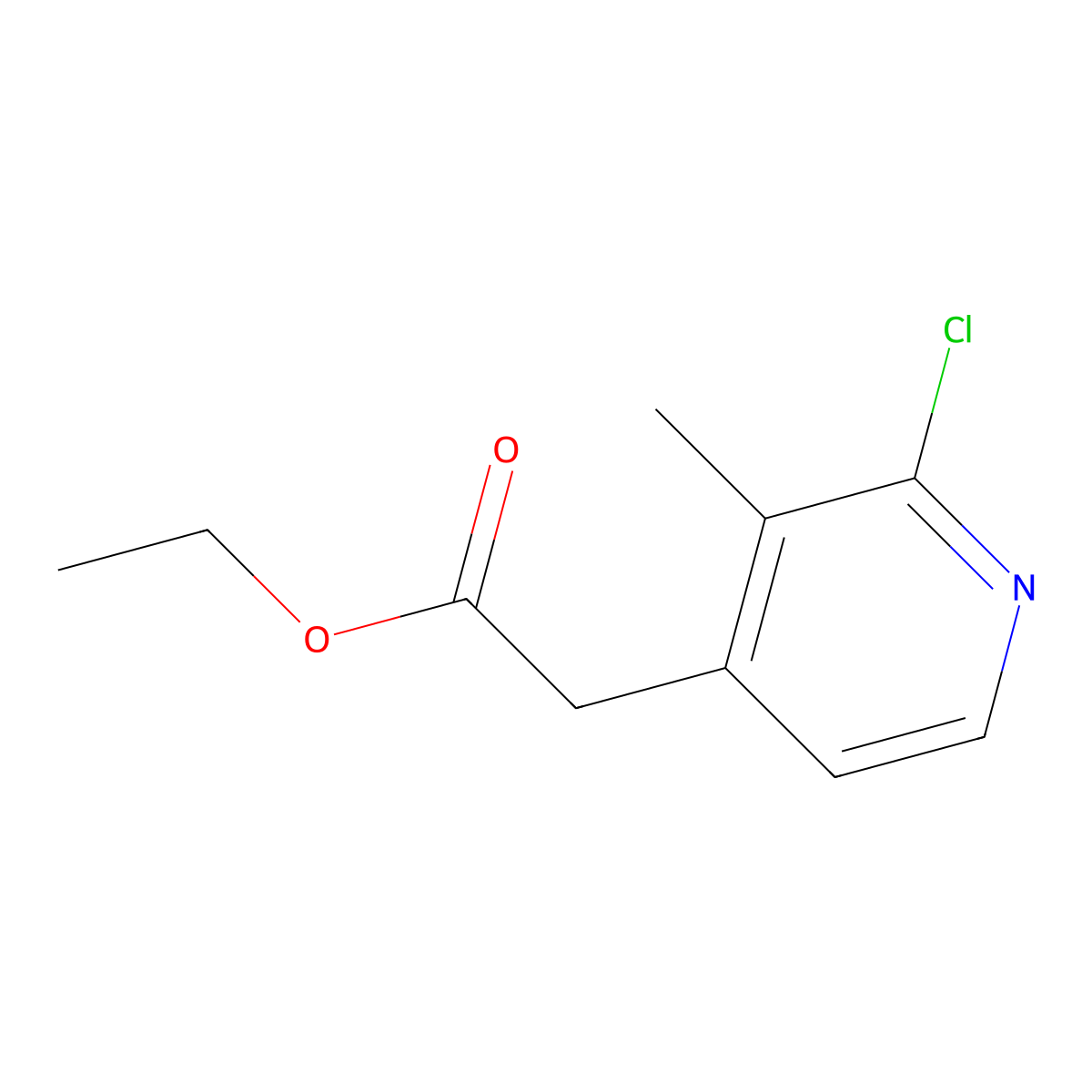Ethyl 2-(2-chloro-3-methylpyridin-4-YL)acetate molecular structure, CAS 1261471-41-3