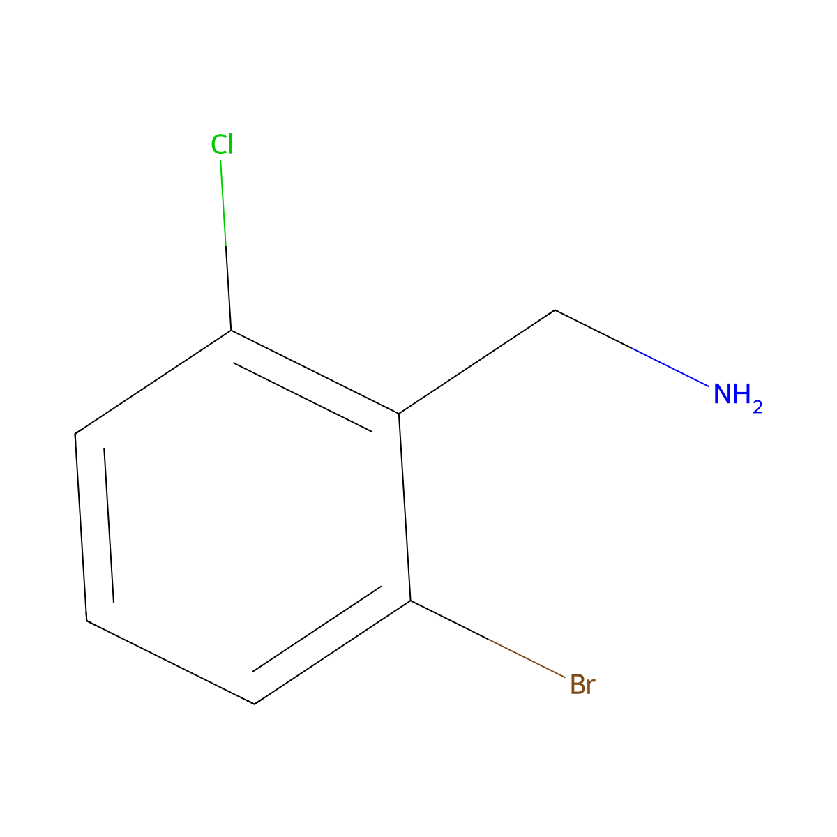 (2-Bromo-6-chlorophenyl)methanamine molecular structure, CAS 1261471-96-8