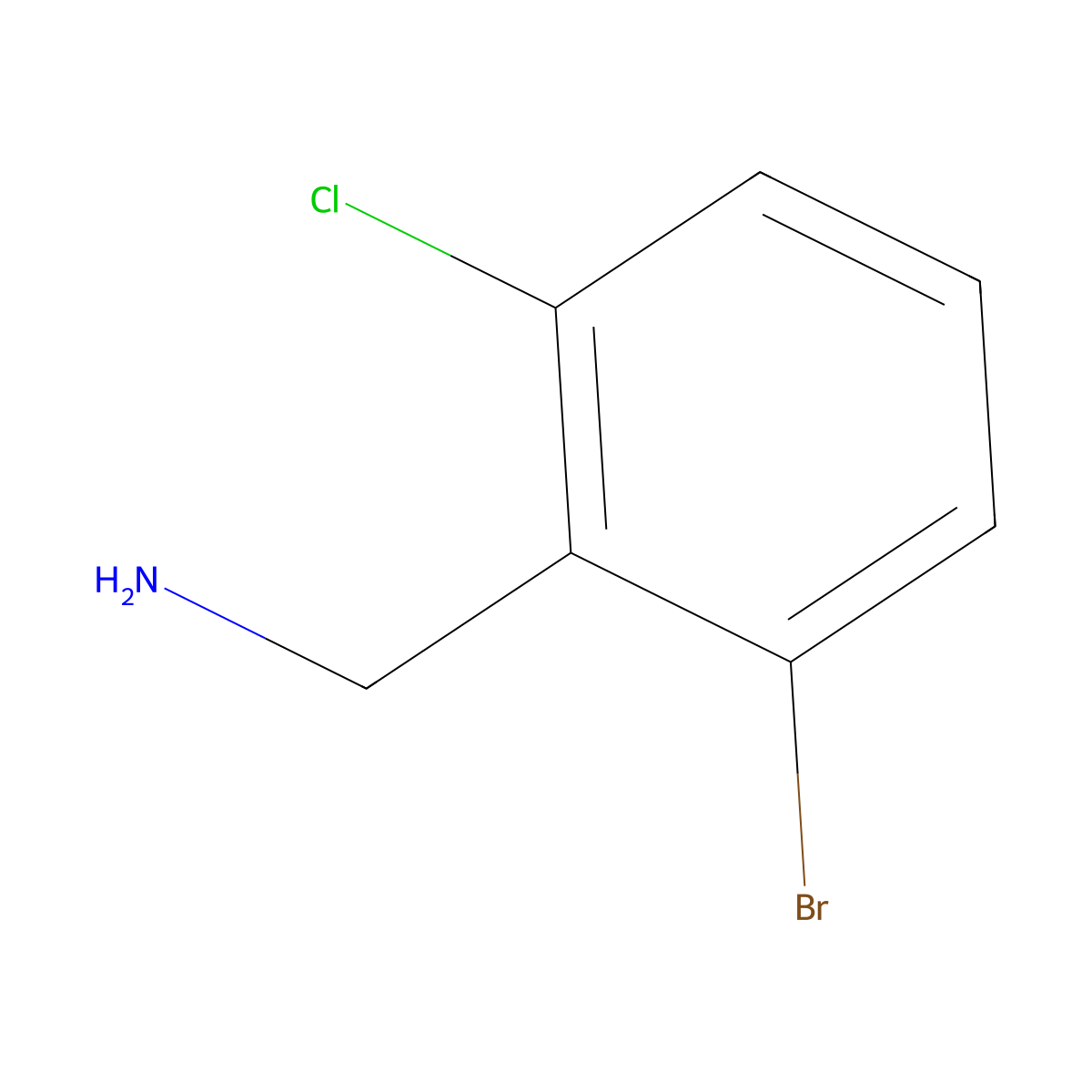 (2-Bromo-6-chlorophenyl)methanamine molecular structure, CAS 1261471-96-8