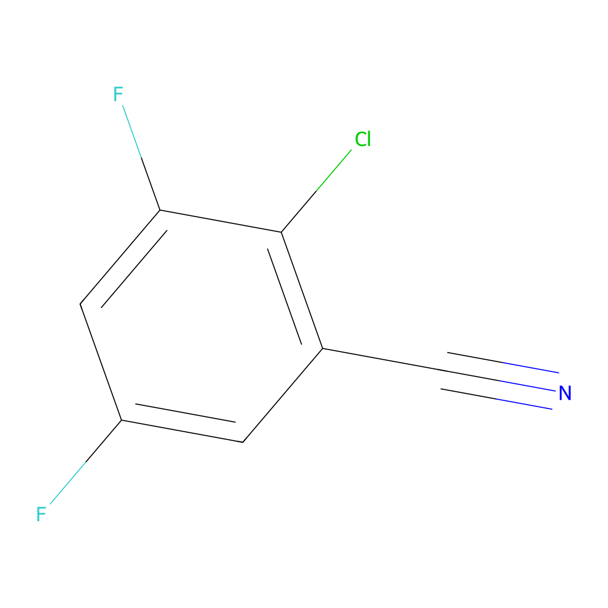2-Chloro-3,5-difluorobenzonitrile molecular structure, CAS 1261472-31-4