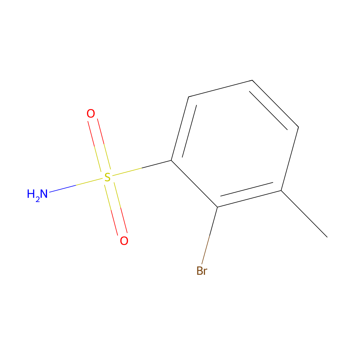 2-Bromo-3-methylbenzenesulfonamide molecular structure, CAS 1261472-95-0