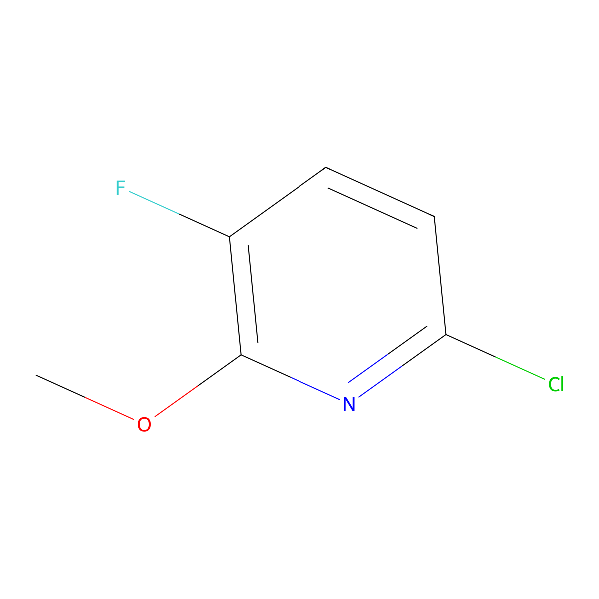 6-Chloro-3-fluoro-2-methoxypyridine molecular structure, CAS 1261473-36-2