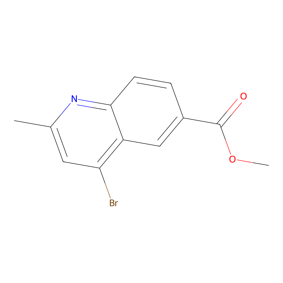Methyl 4-bromo-2-methylquinoline-6-carboxylate molecular structure, CAS 1261473-37-3