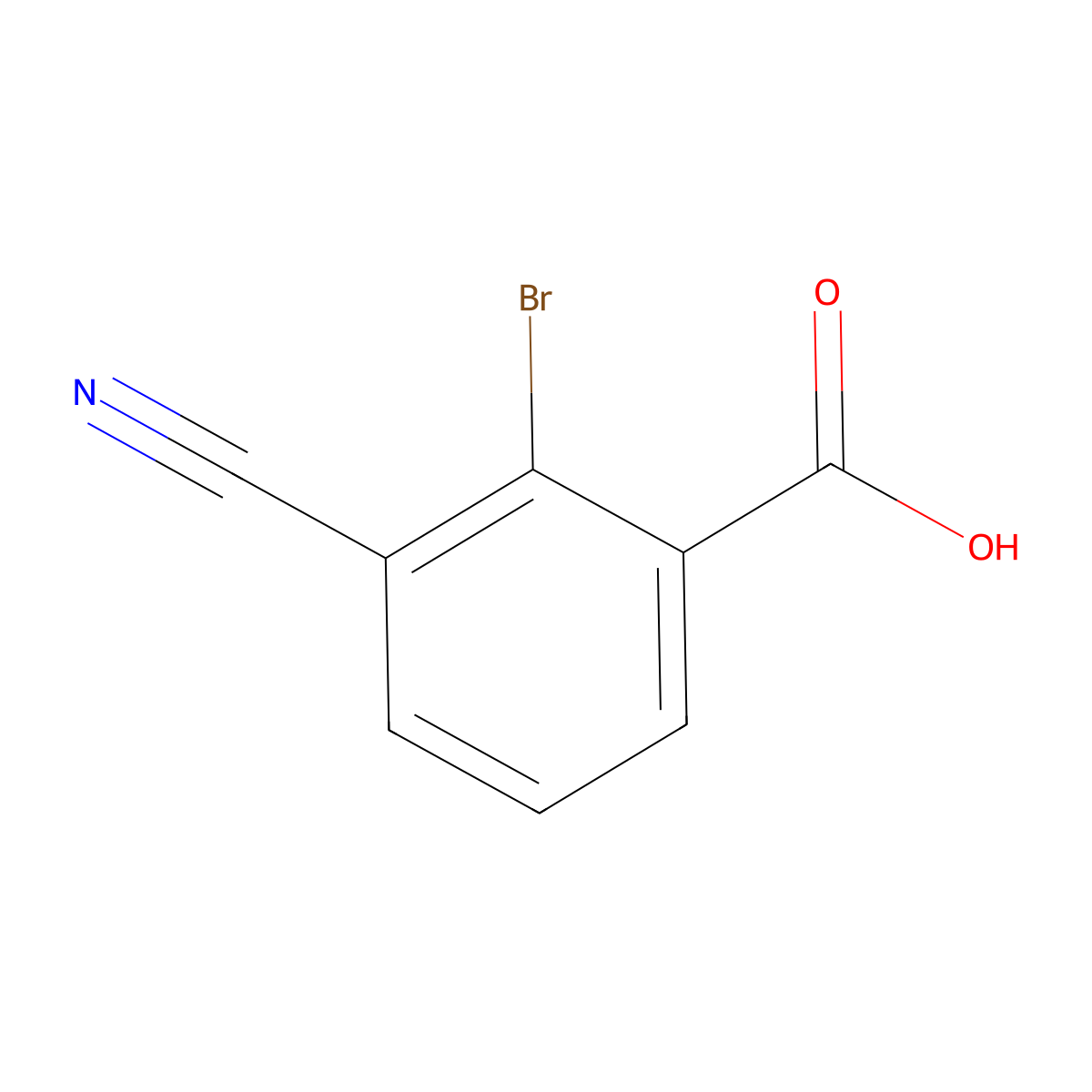 2-Bromo-3-cyanobenzoic acid molecular structure, CAS 1261473-60-2