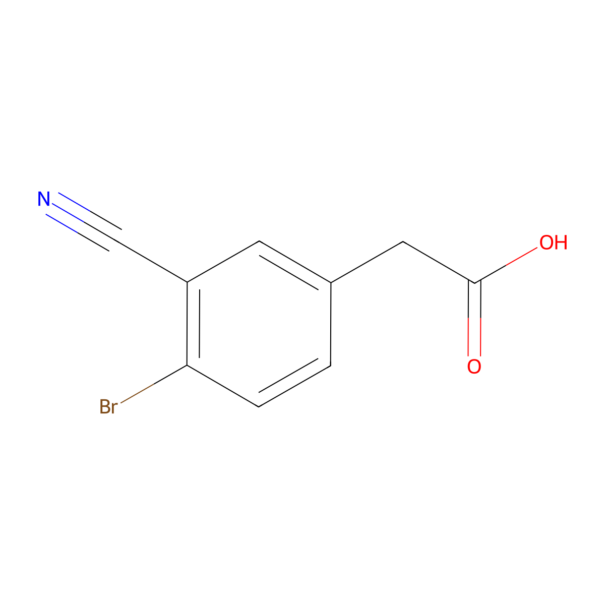 2-(4-Bromo-3-cyanophenyl)acetic acid molecular structure, CAS 1261474-13-8