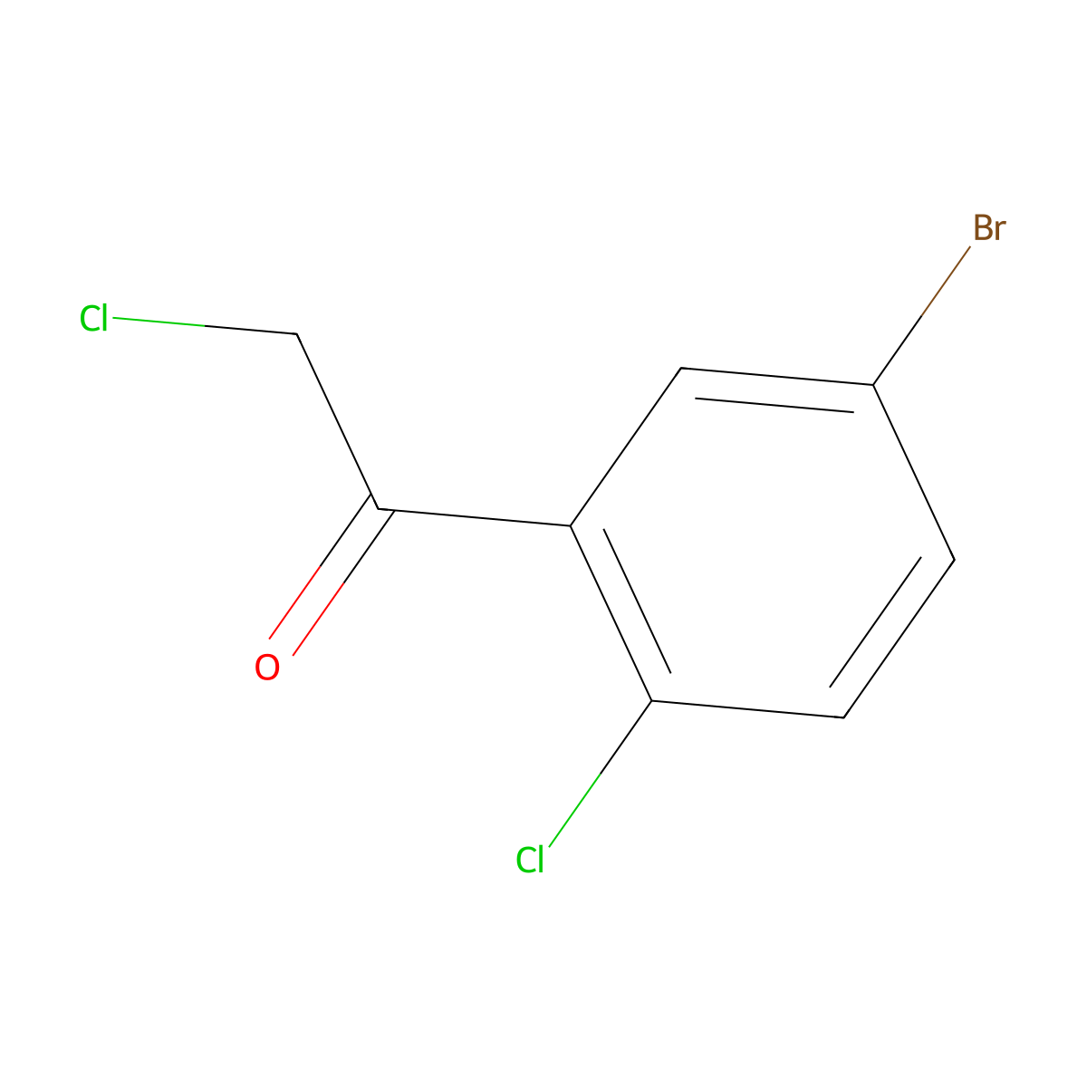 1-(5-Bromo-2-chlorophenyl)-2-chloroethan-1-one molecular structure, CAS 1261474-56-9