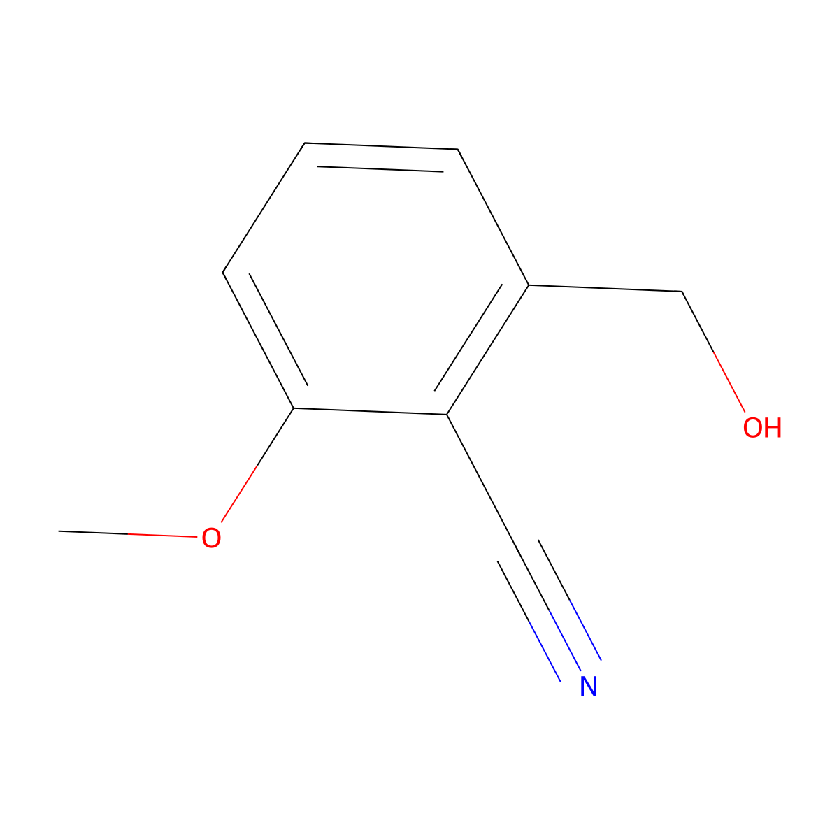 2-(Hydroxymethyl)-6-methoxybenzonitrile molecular structure, CAS 1261474-97-8