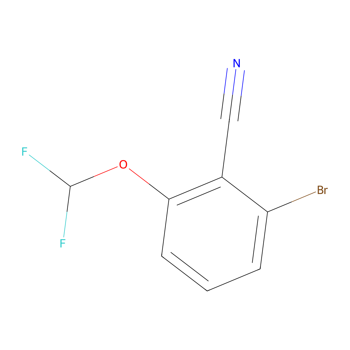 2-Bromo-6-(difluoromethoxy)benzonitrile molecular structure, CAS 1261475-01-7