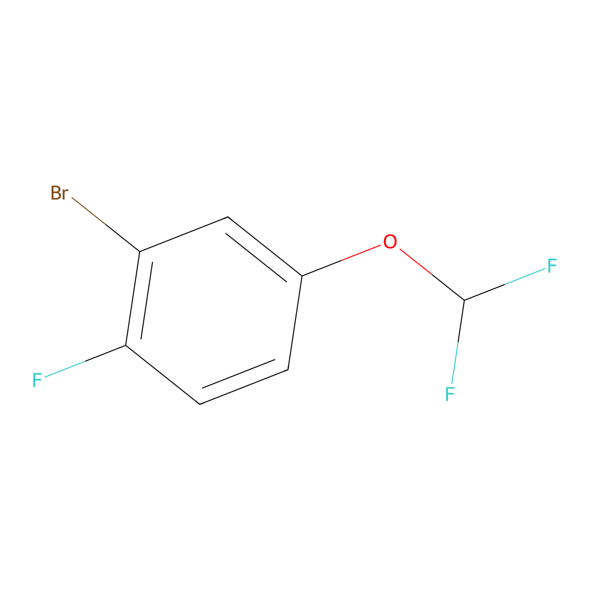 2-Bromo-4-(difluoromethoxy)-1-fluorobenzene molecular structure, CAS 1261475-23-3