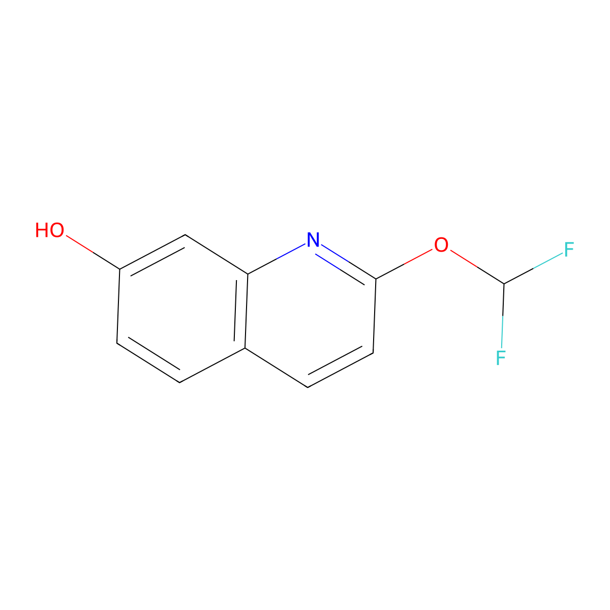 2-(Difluoromethoxy)quinolin-7-ol molecular structure, CAS 1261475-30-2